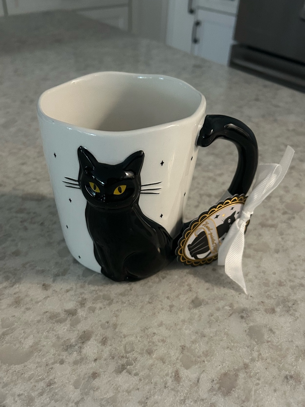 “New” Sunday Morning Black Cat Ceramic Mug
